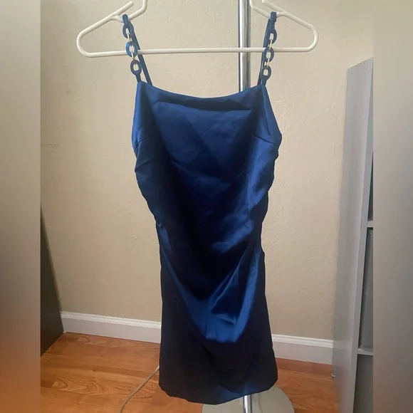 zara blue satin mini dress Red Ruched Mesh Bodycon Midi Dress  ShObO